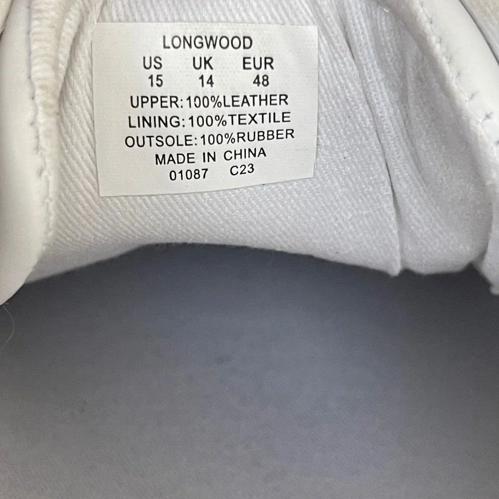 Polo Ralph‎ Lauren Longwood Sneakers Men 15 White Leather Big Logo Low Top Shoes